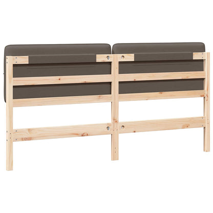 Testiera imbottita Marrone e taupe 180 cm Pino massello