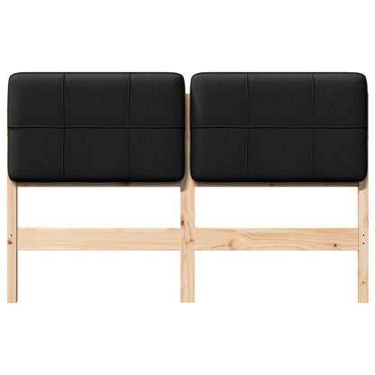 Testiera imbottita Marrone e Nero 160 cm Pino massello