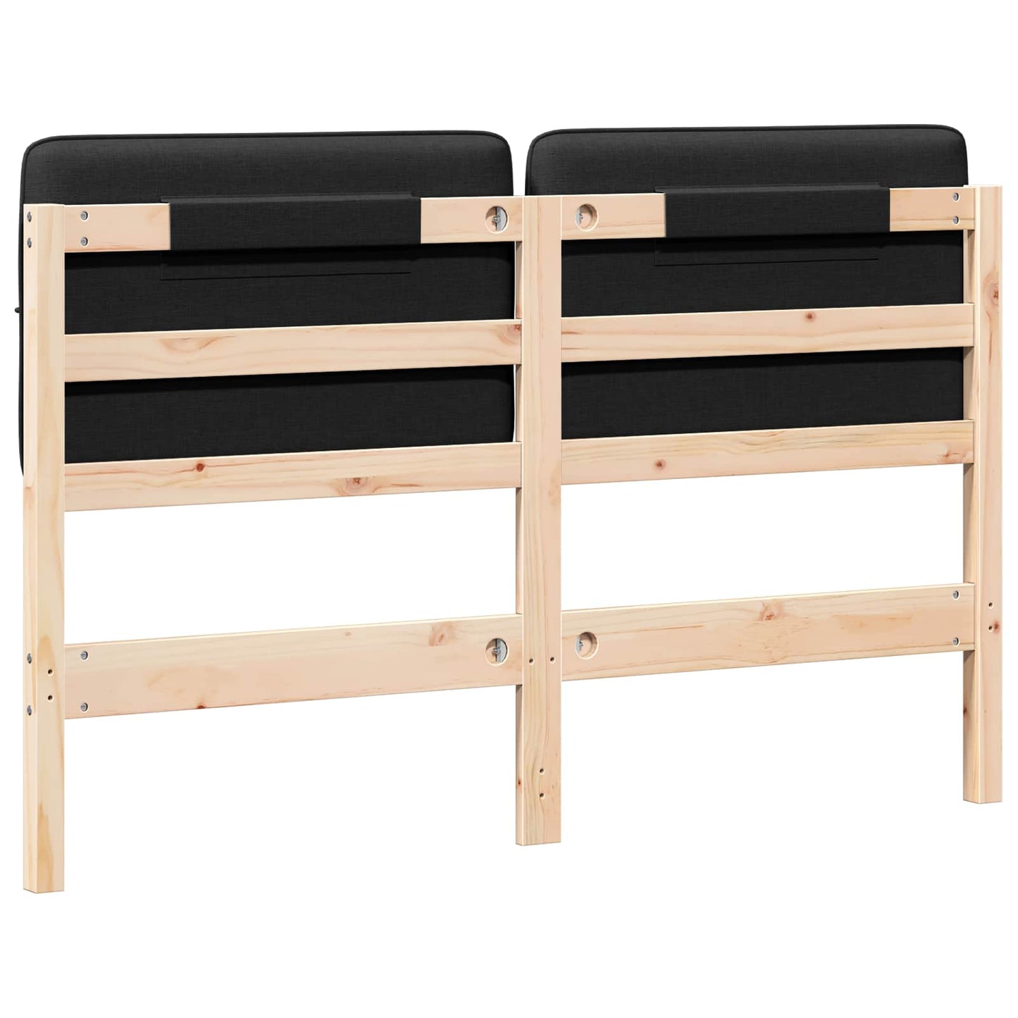 Testiera imbottita Marrone e Nero 140 cm Pino massello