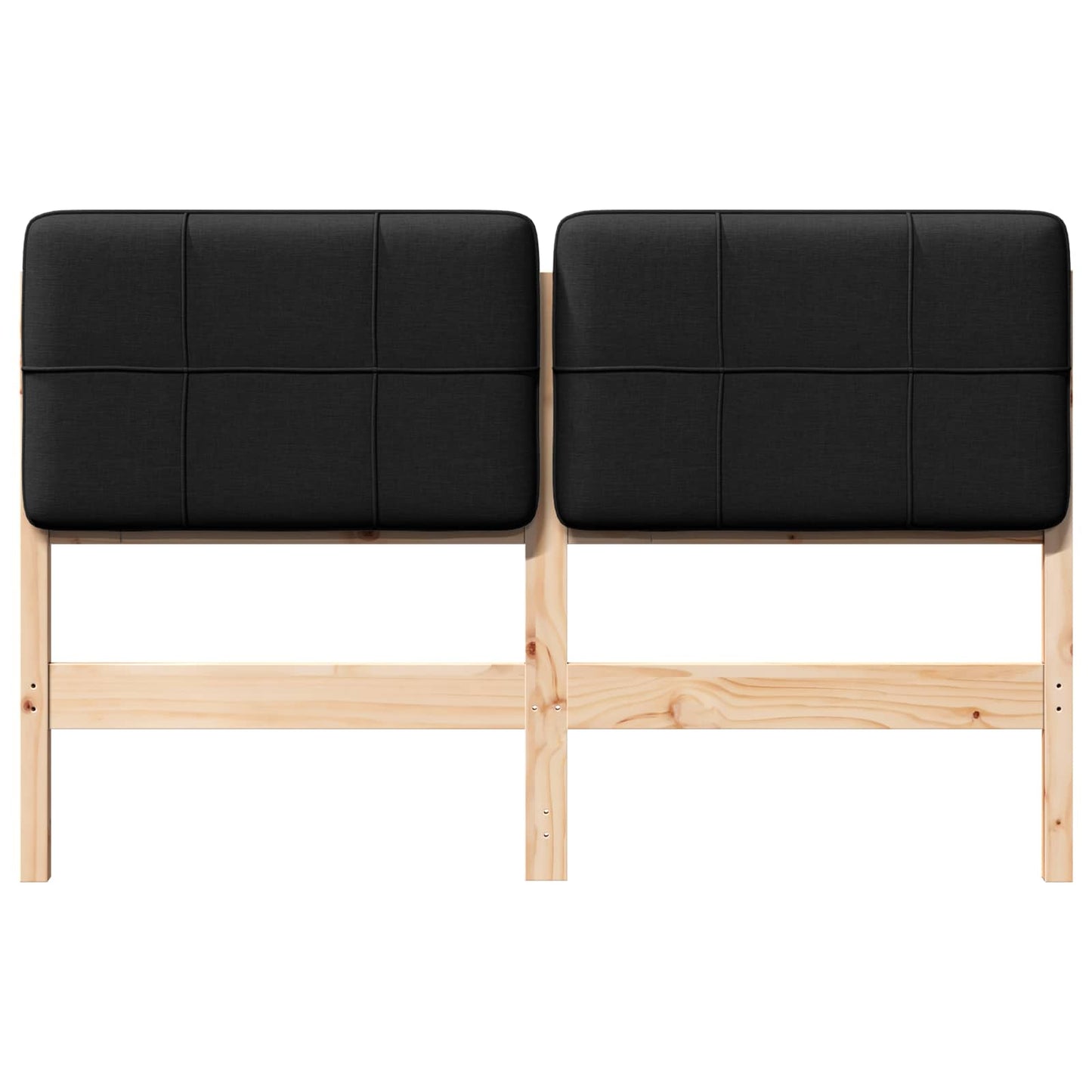 Testiera imbottita Marrone e Nero 140 cm Pino massello