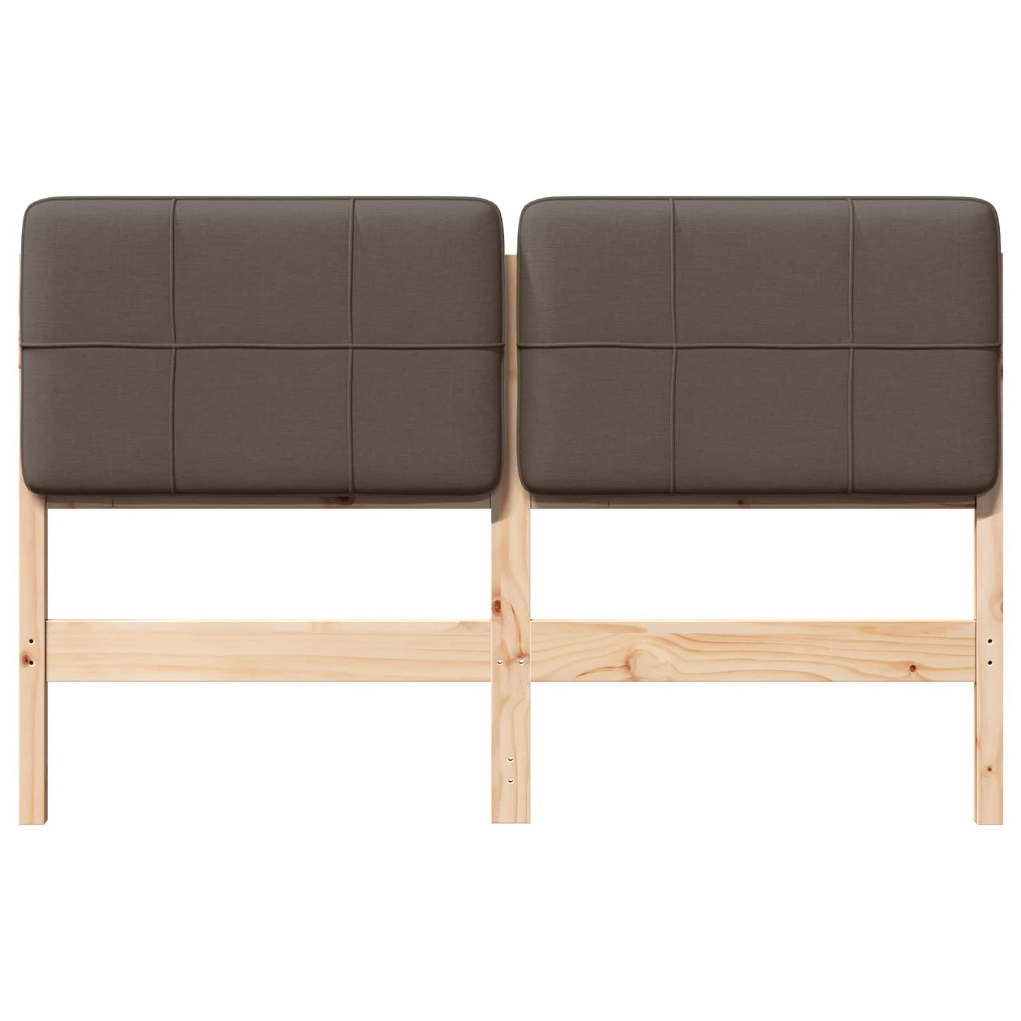 Testiera imbottita Marrone e taupe 140 cm Pino massello