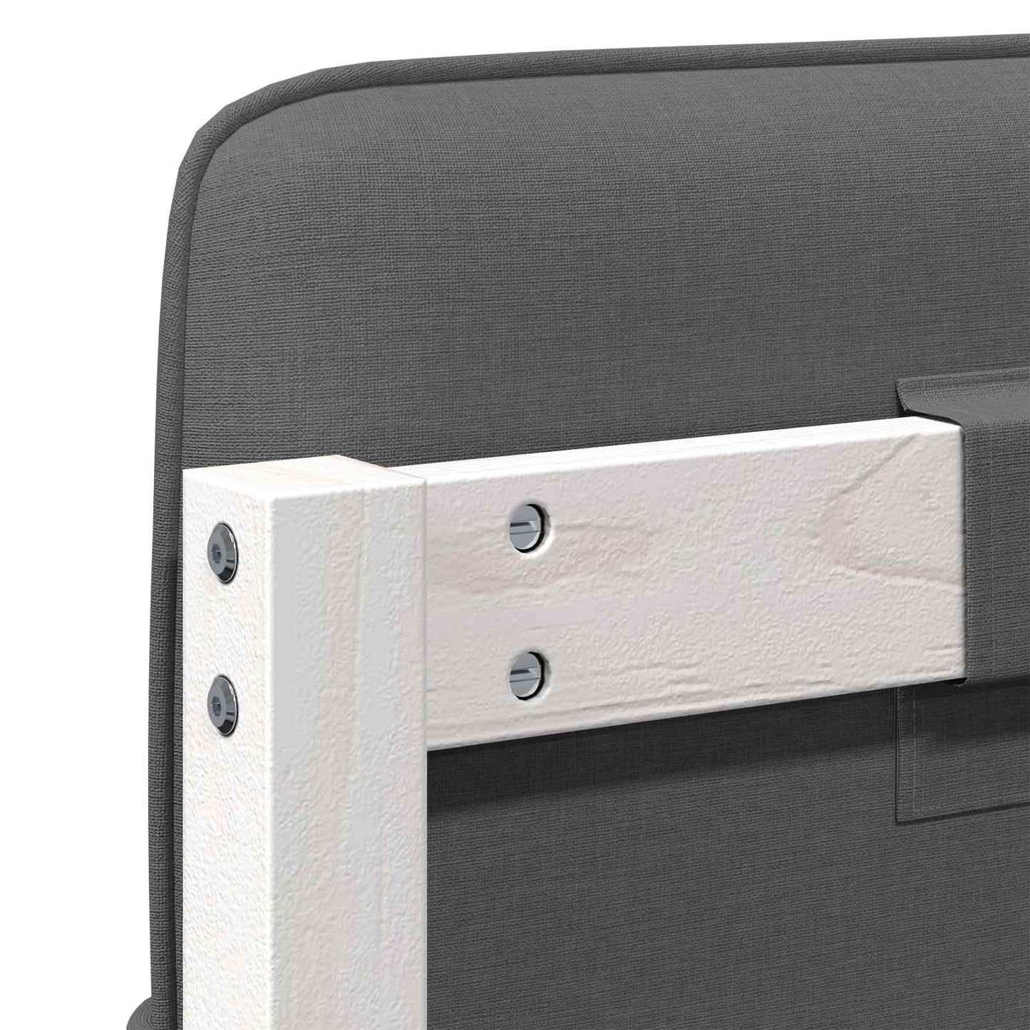 Testiera imbottita Bianco e grigio chiaro 140 cm Pino massello