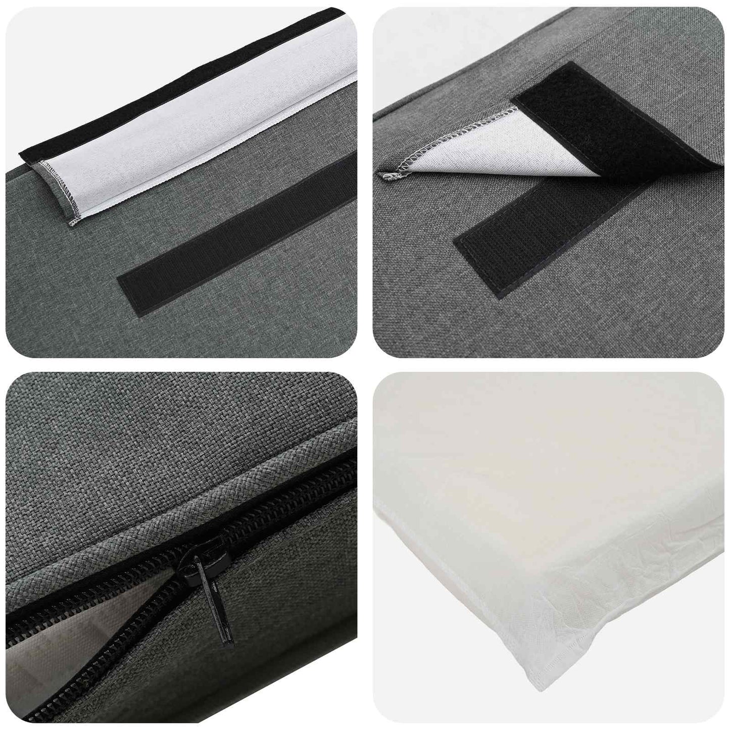 Testiera imbottita Bianco e grigio chiaro 135 cm Pino massello