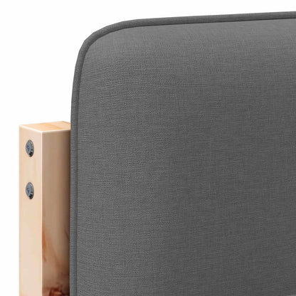 Testiera imbottita Marrone e Grigio Chiaro 120 cm Pino massello