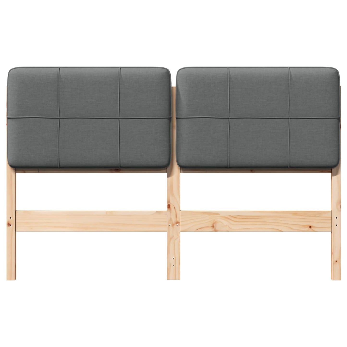 Testiera imbottita Marrone e Grigio Chiaro 120 cm Pino massello