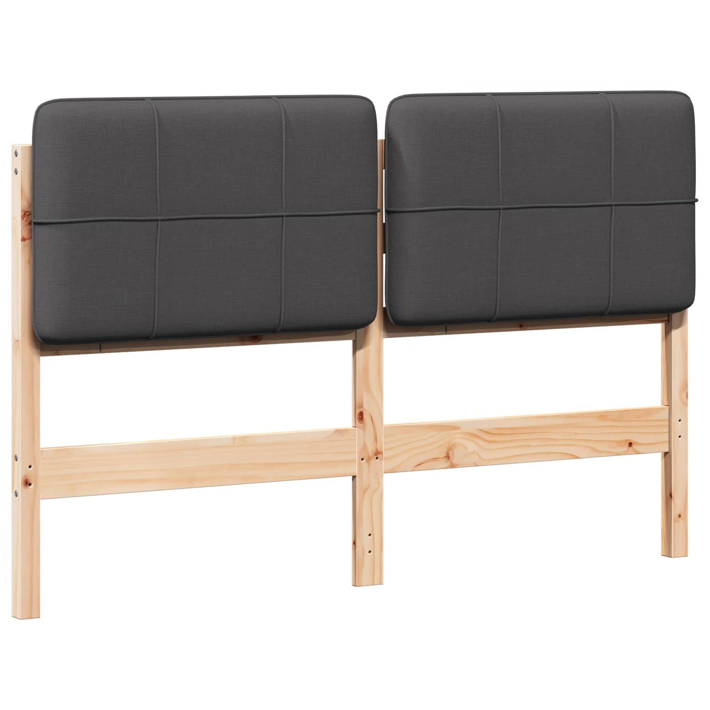 Testiera imbottita Marrone e grigio scuro 120 cm Pino massello