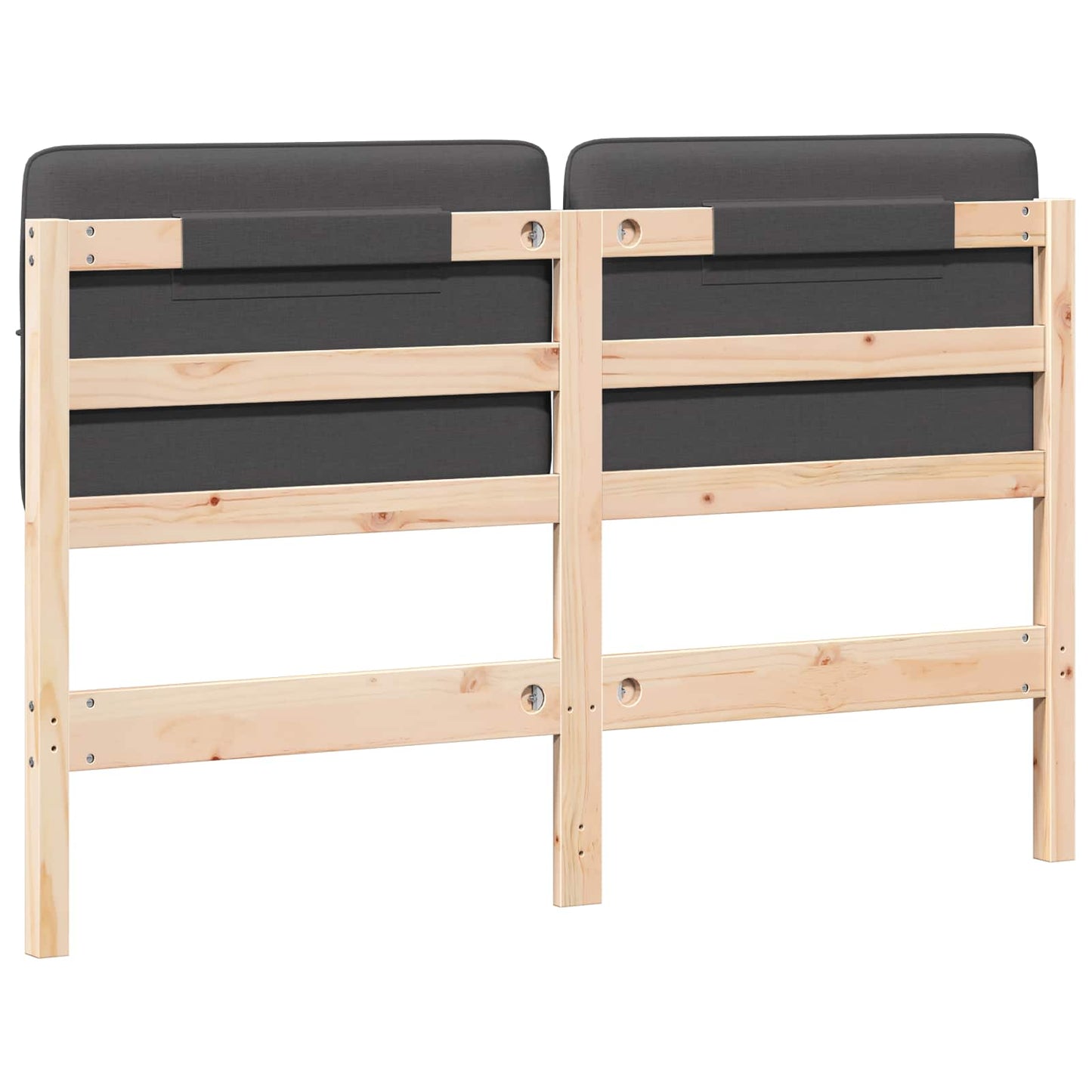 Testiera imbottita Marrone e grigio scuro 120 cm Pino massello