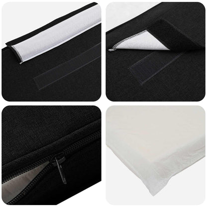 Testiera imbottita Marrone e Nero 120 cm Pino massello