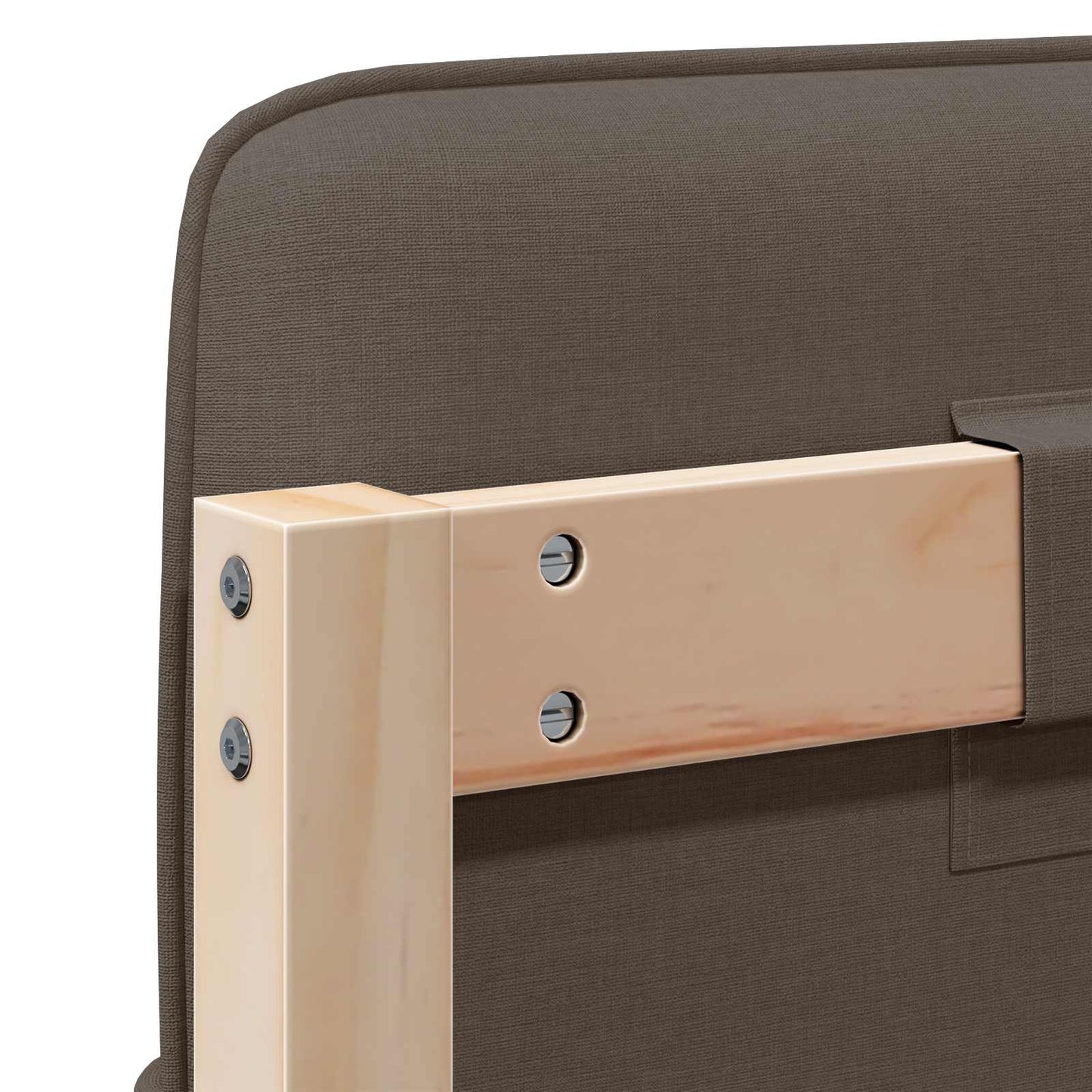 Testiera imbottita Marrone e taupe 120 cm Pino massello