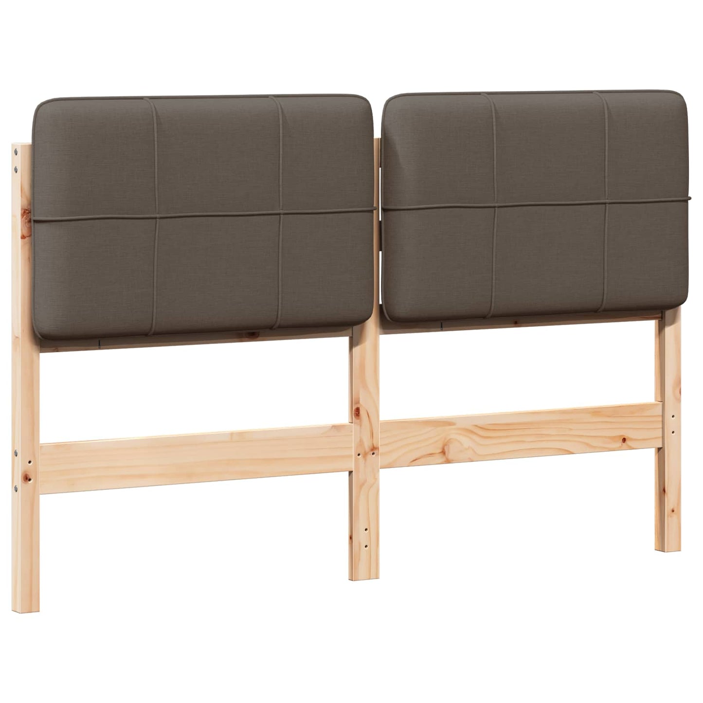 Testiera imbottita Marrone e taupe 120 cm Pino massello