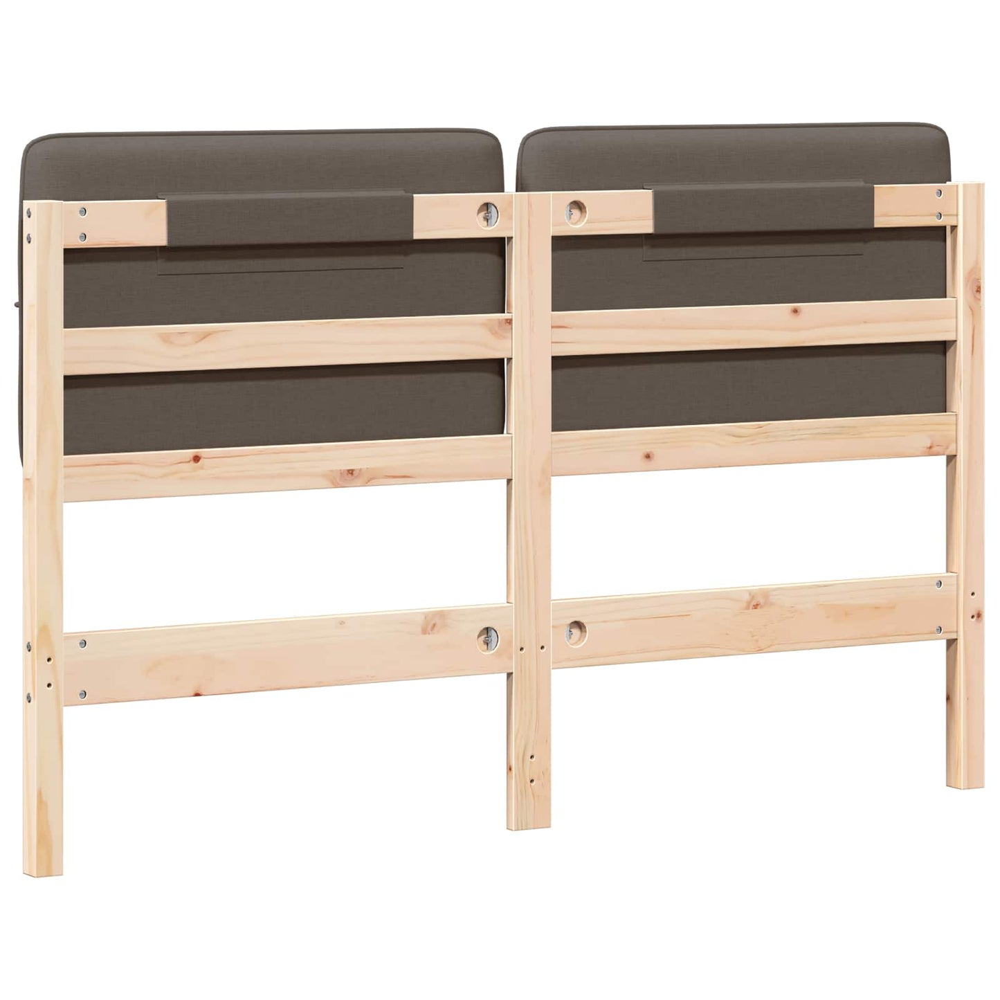 Testiera imbottita Marrone e taupe 120 cm Pino massello