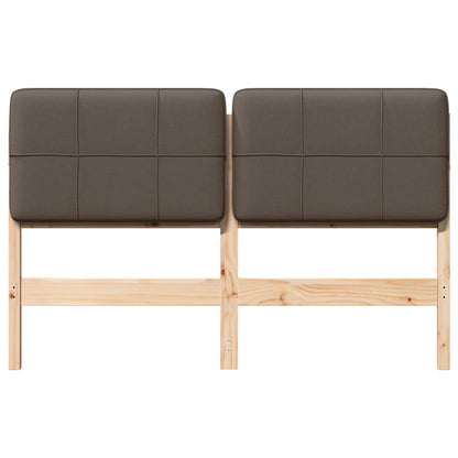Testiera imbottita Marrone e taupe 120 cm Pino massello