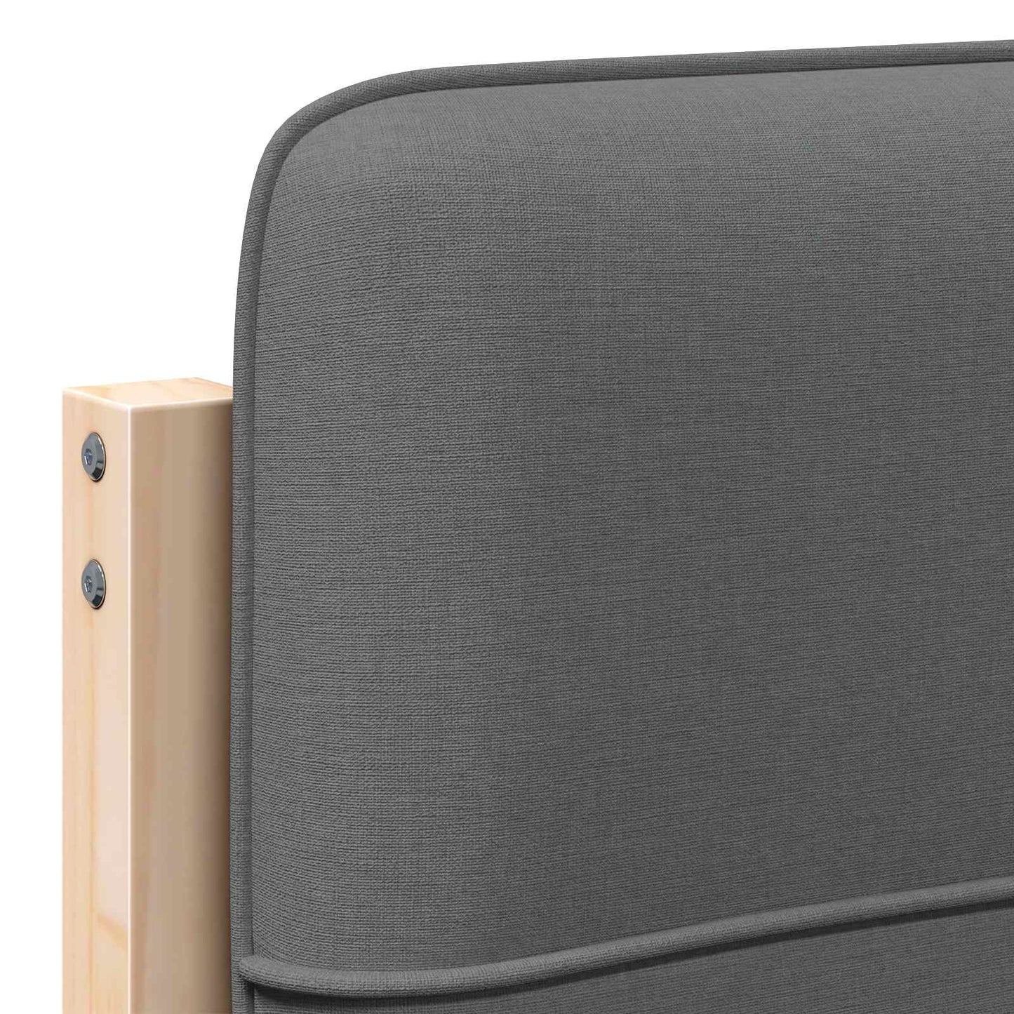 Testiera imbottita Marrone e Grigio Chiaro 100 cm Pino massello