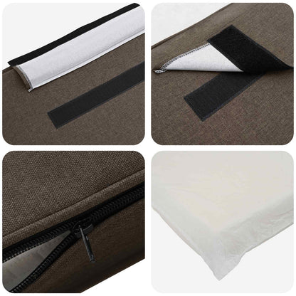 Testiera imbottita Marrone e taupe 100 cm Pino massello