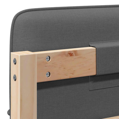 Testiera imbottita Marrone e Grigio Chiaro 90 cm Pino massello