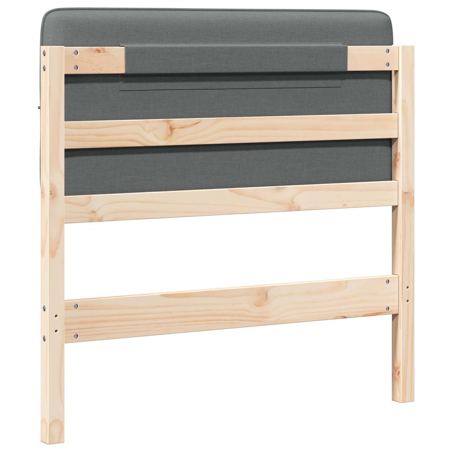 Testiera imbottita Marrone e Grigio Chiaro 90 cm Pino massello