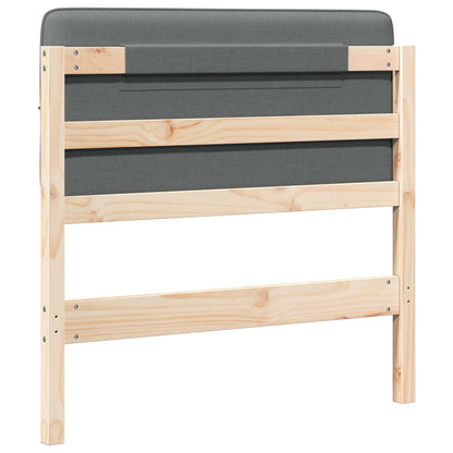 Testiera imbottita Marrone e Grigio Chiaro 90 cm Pino massello