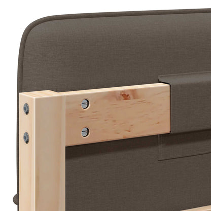 Testiera imbottita Marrone e taupe 90 cm Pino massello