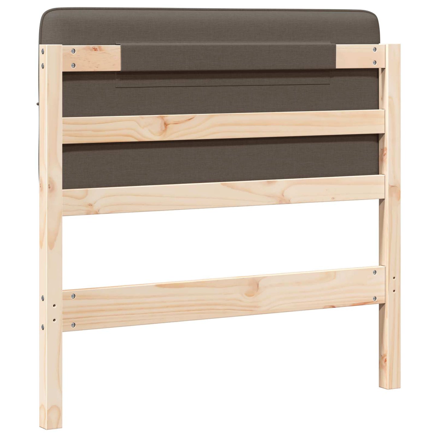 Testiera imbottita Marrone e taupe 90 cm Pino massello