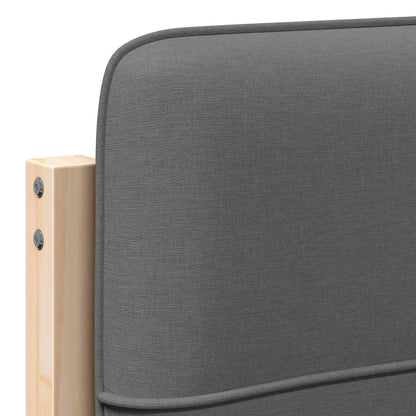 Testiera imbottita Marrone e Grigio Chiaro 80 cm Pino massello