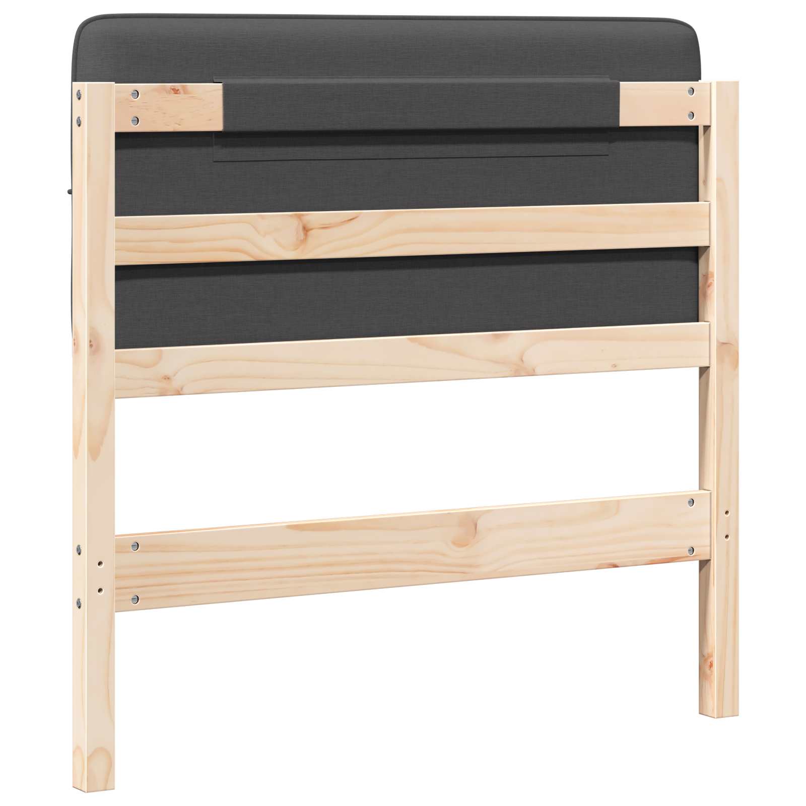 Testiera imbottita Marrone e grigio scuro 80 cm Pino massello - homemem39