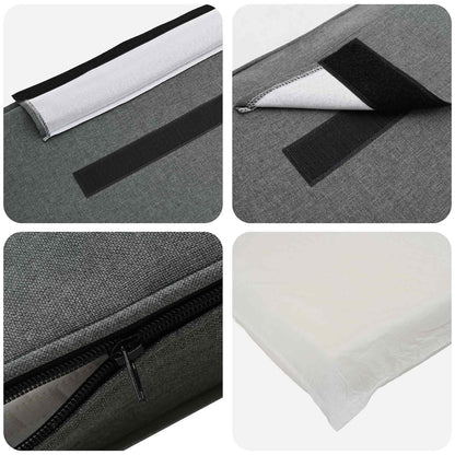 Testiera imbottita Bianco e grigio chiaro 80 cm Pino massello