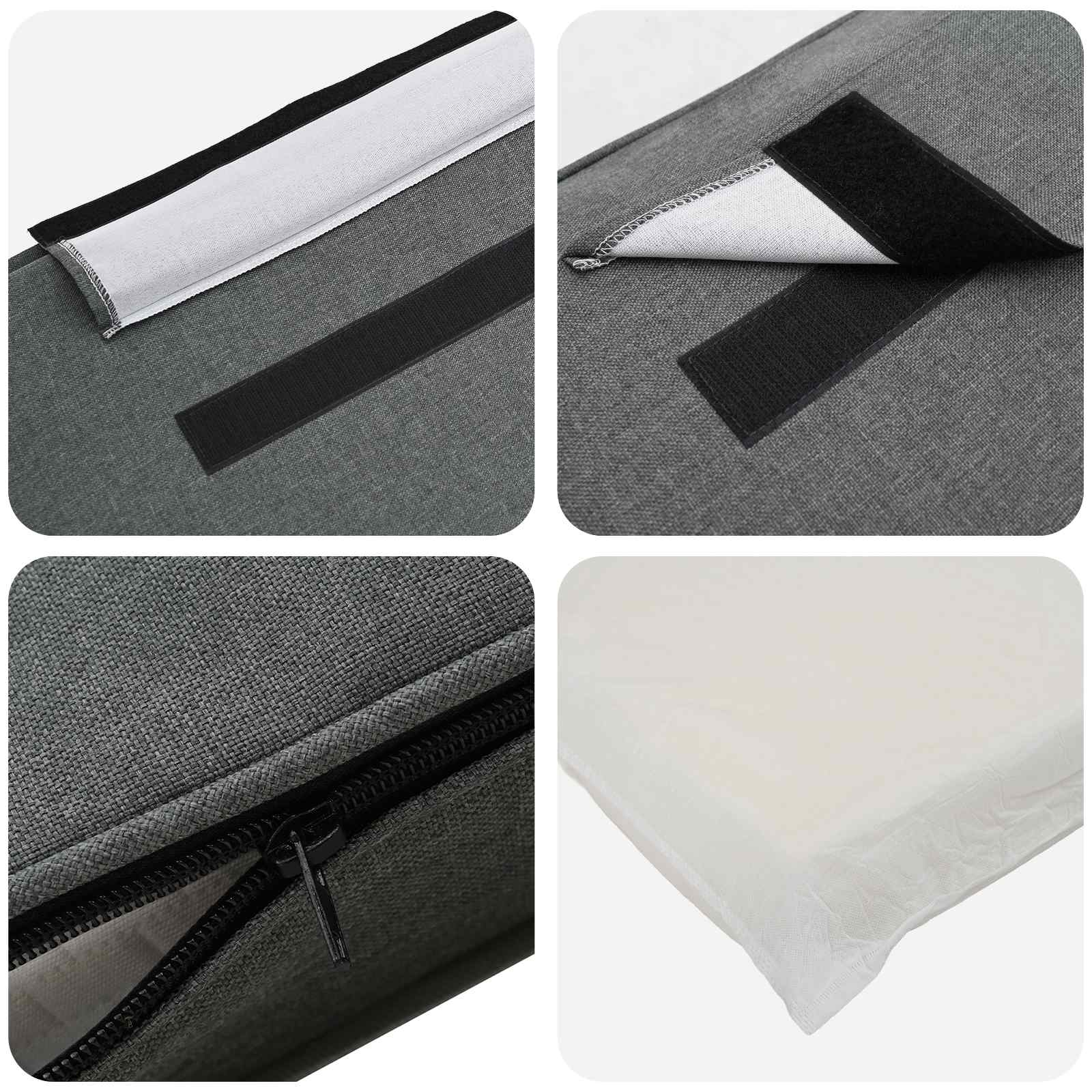 Testiera imbottita Bianco e grigio chiaro 75 cm Pino massello - homemem39