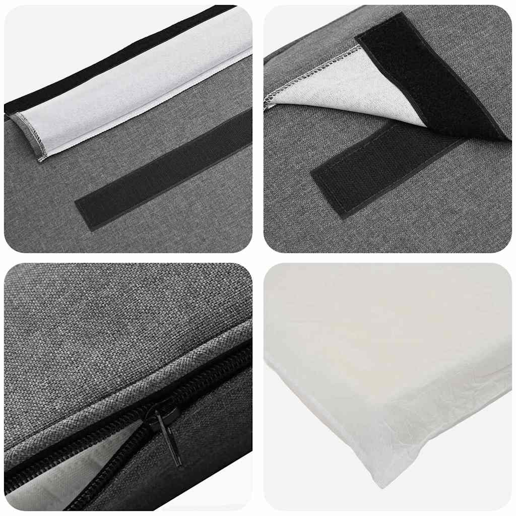 Testiera imbottita Marrone e Grigio Chiaro 200 cm Pino massello