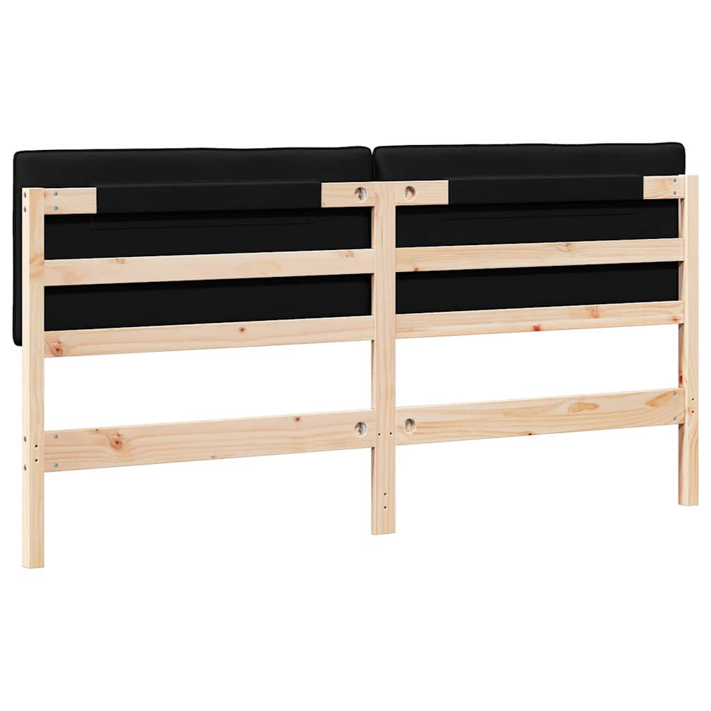 Testiera imbottita Marrone e Nero 200 cm Pino massello