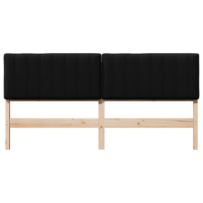 Testiera imbottita Marrone e Nero 200 cm Pino massello