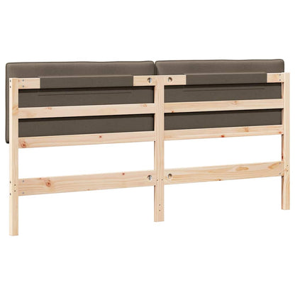 Testiera imbottita Marrone e taupe 200 cm Pino massello