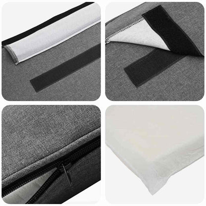 Testiera imbottita Bianco e grigio chiaro 200 cm Pino massello