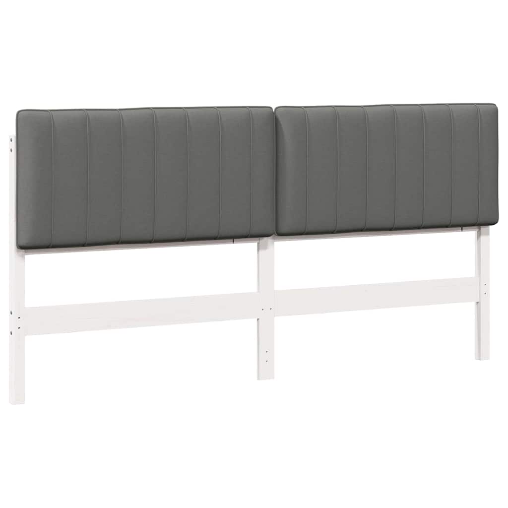 Testiera imbottita Bianco e grigio chiaro 200 cm Pino massello