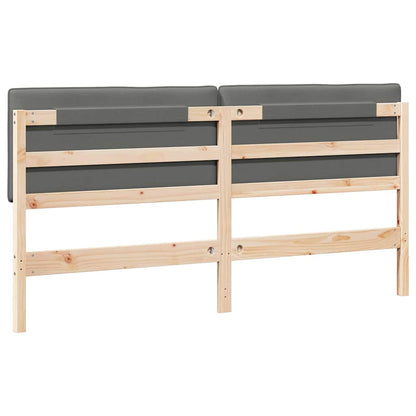 Testiera imbottita Marrone e Grigio Chiaro 180 cm Pino massello