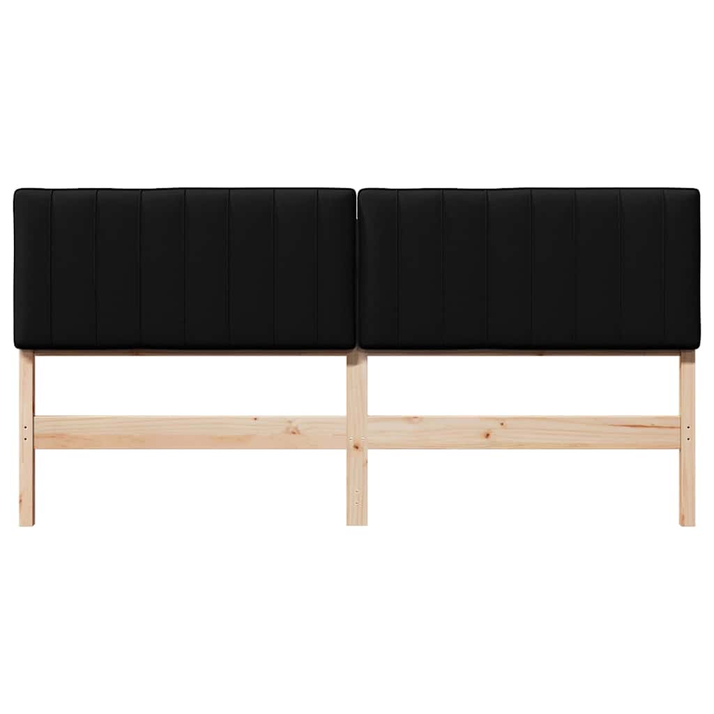 Testiera imbottita Marrone e Nero 180 cm Pino massello