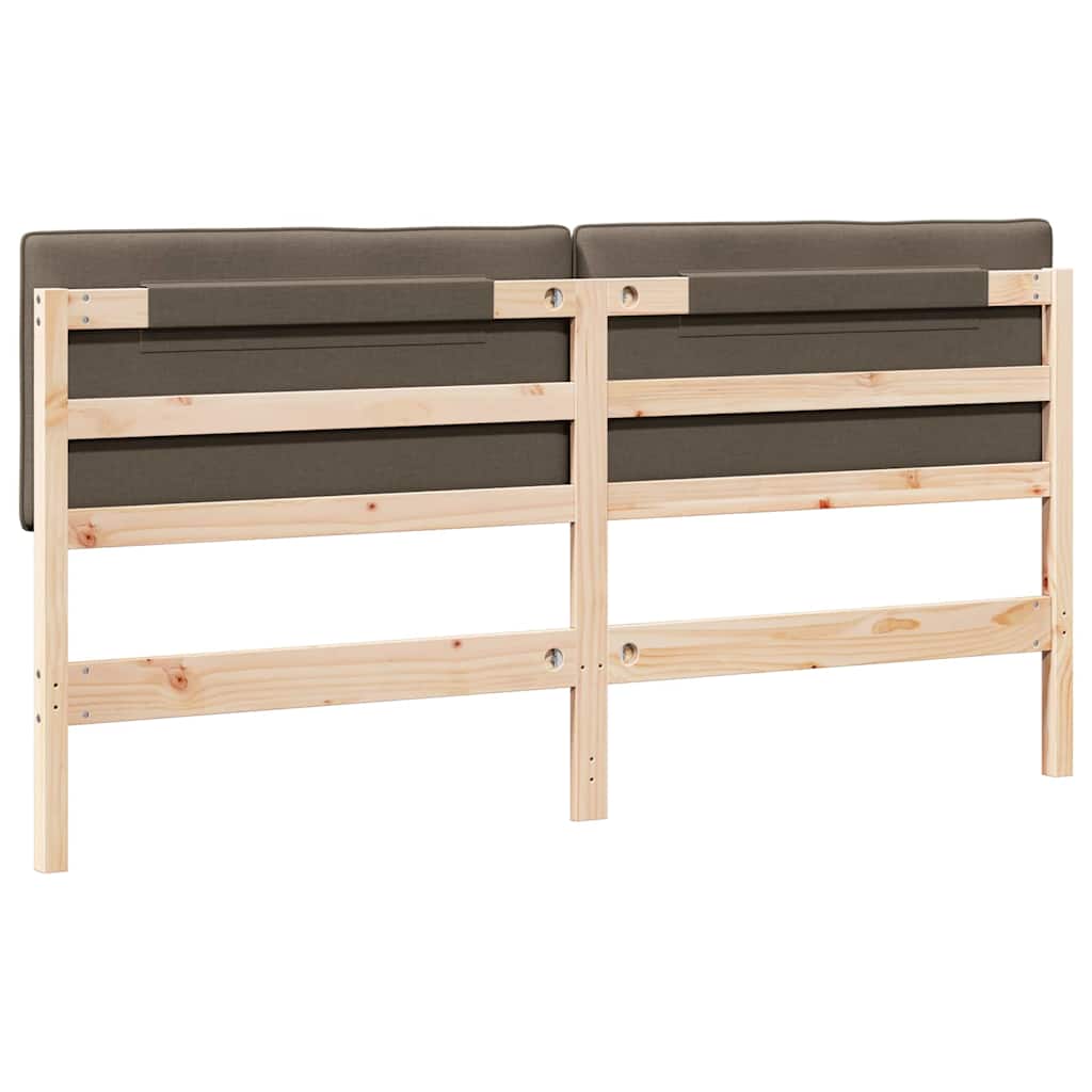 Testiera imbottita Marrone e taupe 180 cm Pino massello