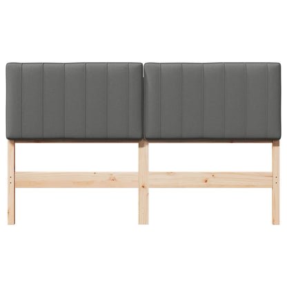 Testiera imbottita Marrone e Grigio Chiaro 160 cm Pino massello