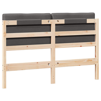 Testiera imbottita Marrone e grigio scuro 160 cm Pino massello