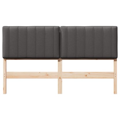 Testiera imbottita Marrone e grigio scuro 160 cm Pino massello