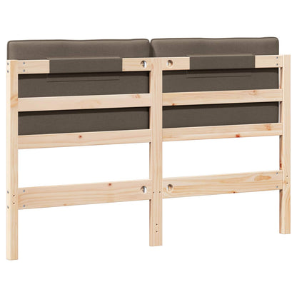 Testiera imbottita Marrone e taupe 160 cm Pino massello