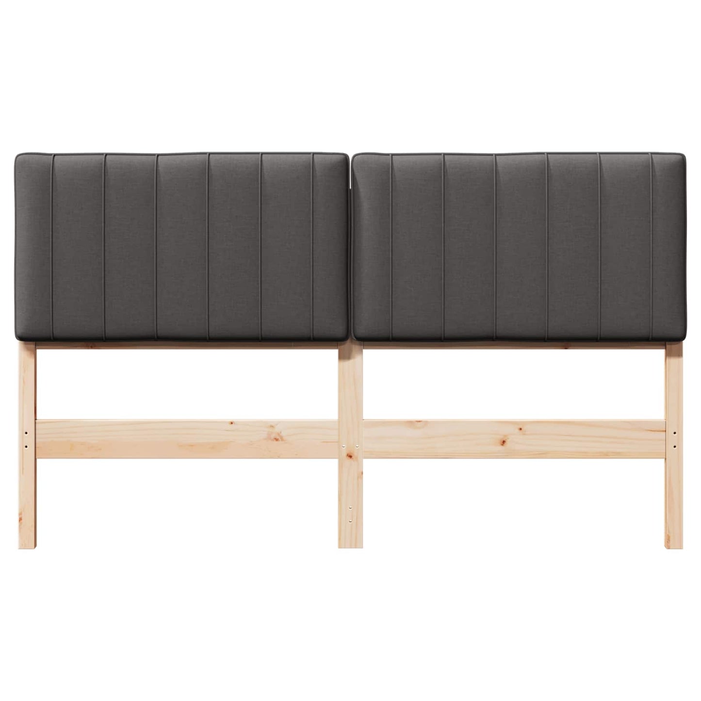 Testiera imbottita Marrone e grigio scuro 150 cm Pino massello