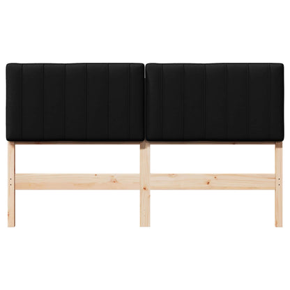 Testiera imbottita Marrone e Nero 150 cm Pino massello