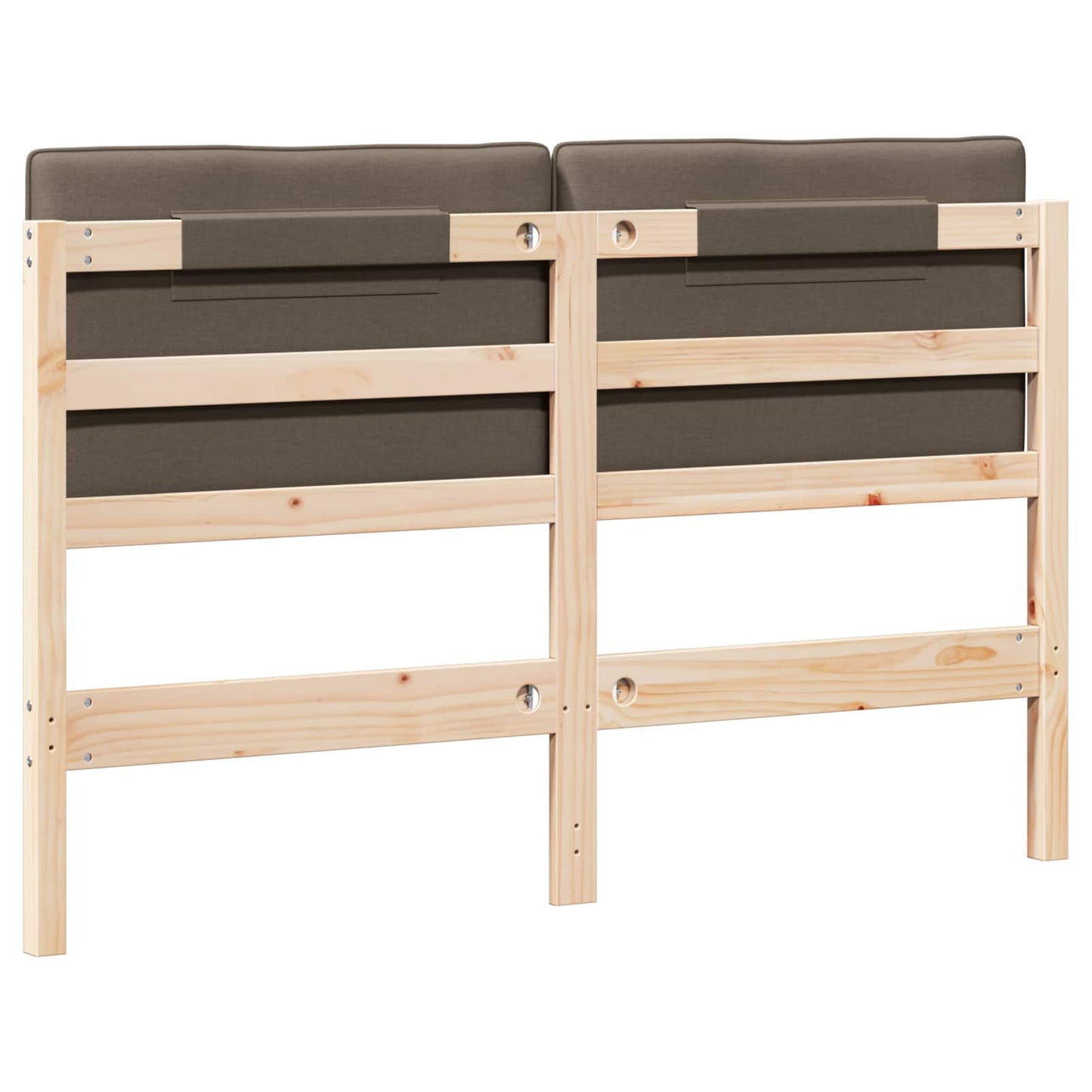 Testiera imbottita Marrone e taupe 150 cm Pino massello