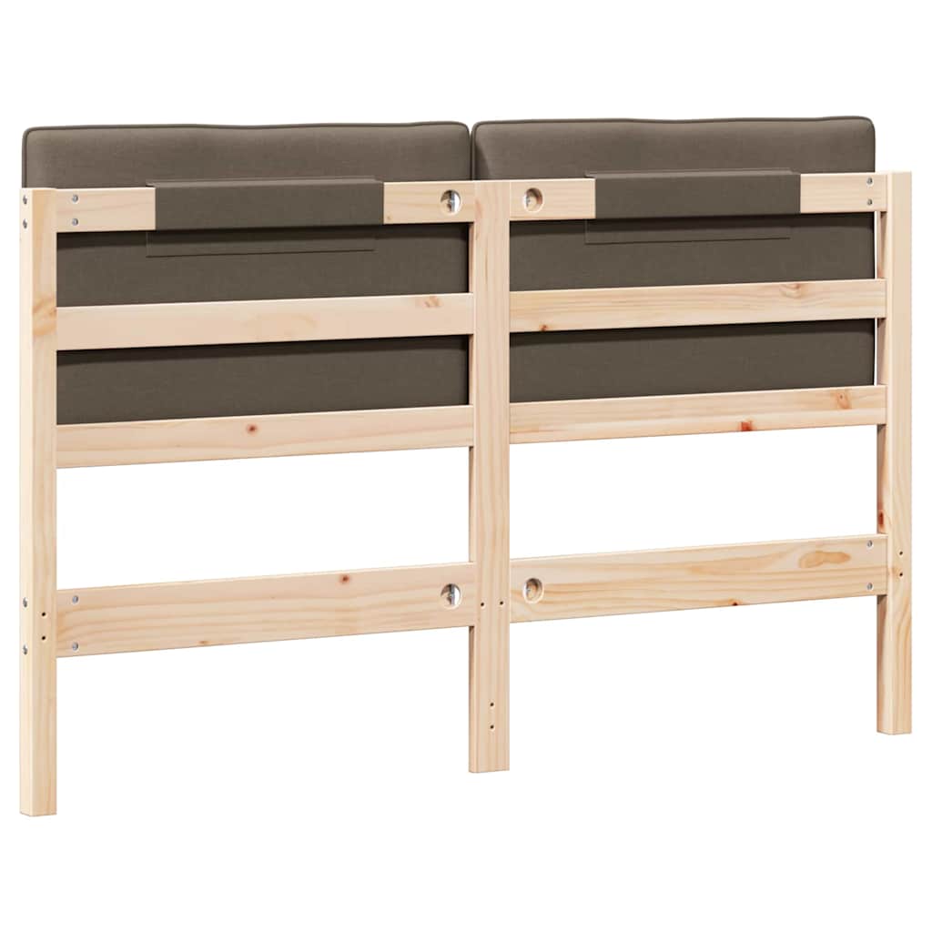 Testiera imbottita Marrone e taupe 140 cm Pino massello