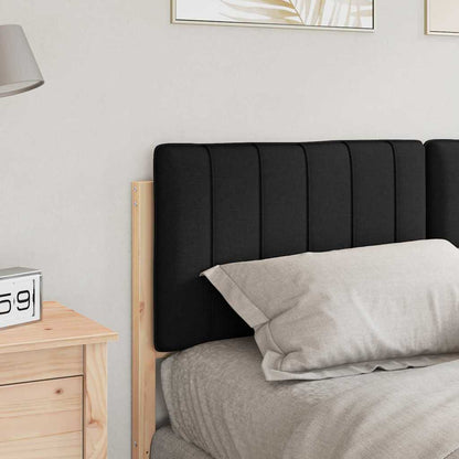 Testiera imbottita Marrone e Nero 135 cm Pino massello