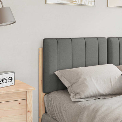 Testiera imbottita Marrone e Grigio Chiaro 120 cm Pino massello