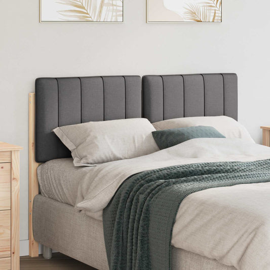 Testiera imbottita Marrone e grigio scuro 120 cm Pino massello