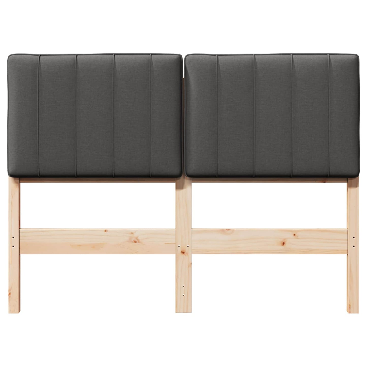 Testiera imbottita Marrone e grigio scuro 120 cm Pino massello