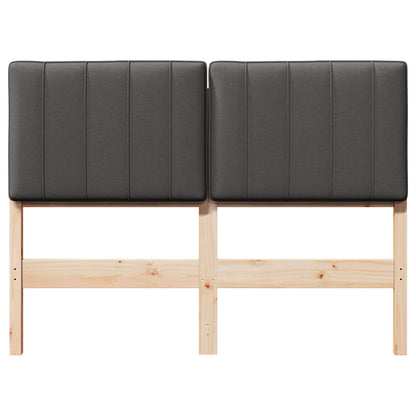 Testiera imbottita Marrone e grigio scuro 120 cm Pino massello