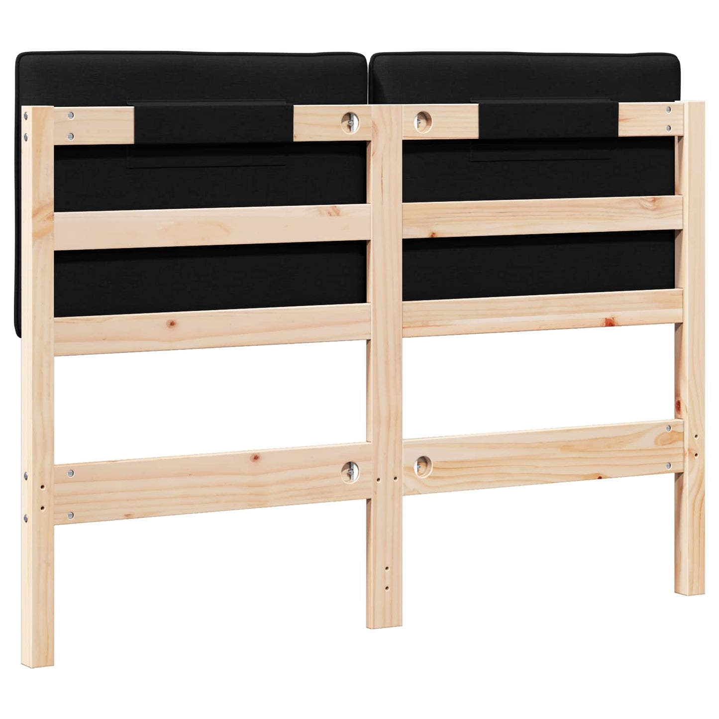 Testiera imbottita Marrone e Nero 120 cm Pino massello